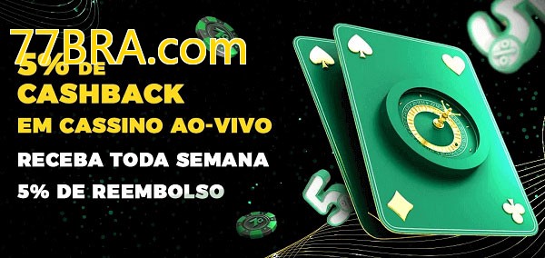 Promoções do cassino ao Vivo 77BRA.com